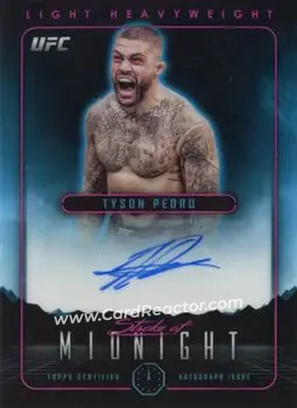 2024 Topps Midnight UFC - Stroke of Midnight Autographs #SMA-TPO - Tyson Pedro - Front 2024 Topps Midnight UFC - Stroke of Midnight Autographs #SMA-TPO - Tyson Pedro - Front