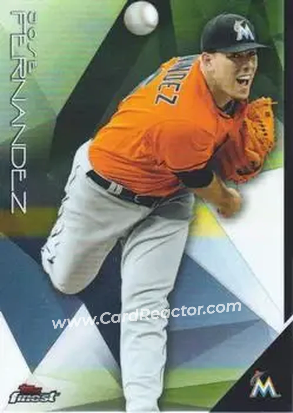 2015 Finest #31 - Jose Fernandez - Miami Marlins - Front