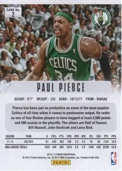 Back of Paul Pierce
