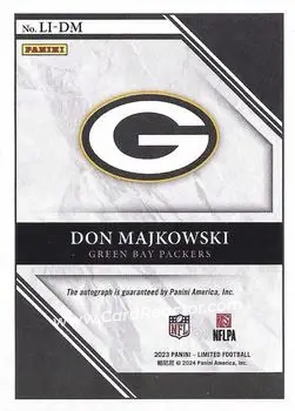2023 Panini Limited - Limited Ink #LI-DM - Don Majkowski - Green Bay Packers - Back
