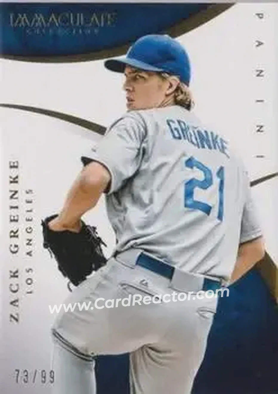 2015 Panini Immaculate Collection #62 - Zack Greinke - Los Angeles Dodgers - Front