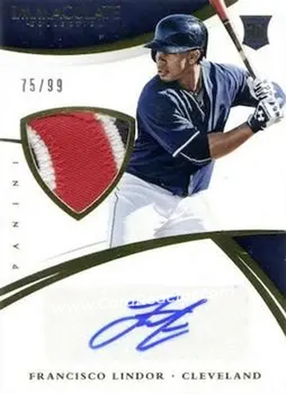 2015 Panini Immaculate Collection #118 - Francisco Lindor - Cleveland Indians - Front