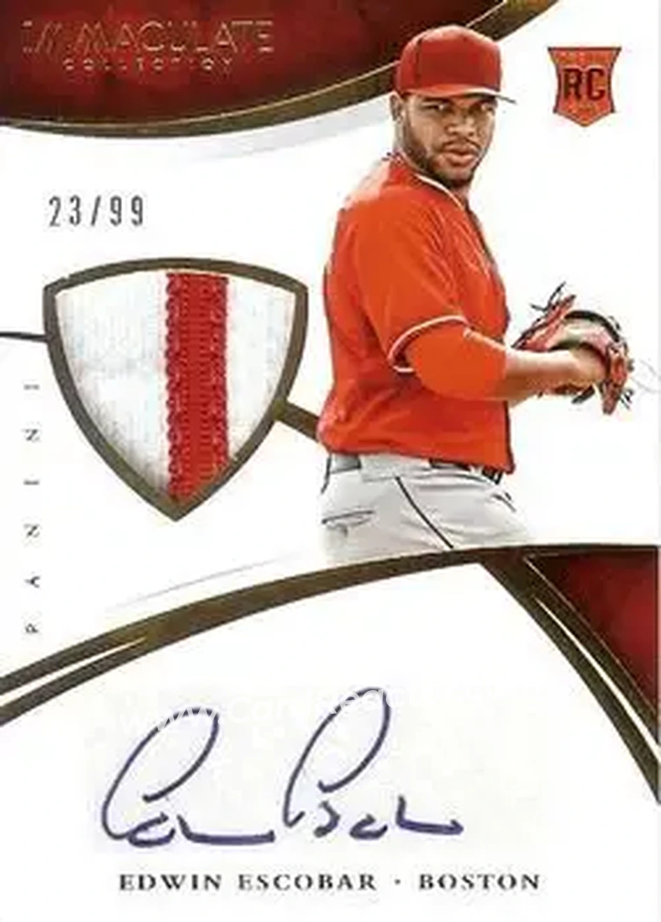 2015 Panini Immaculate Collection #122 - Edwin Escobar - Boston Red Sox - Front