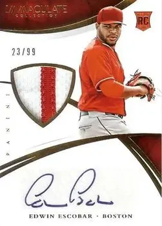 2015 Panini Immaculate Collection #122 - Edwin Escobar - Boston Red Sox