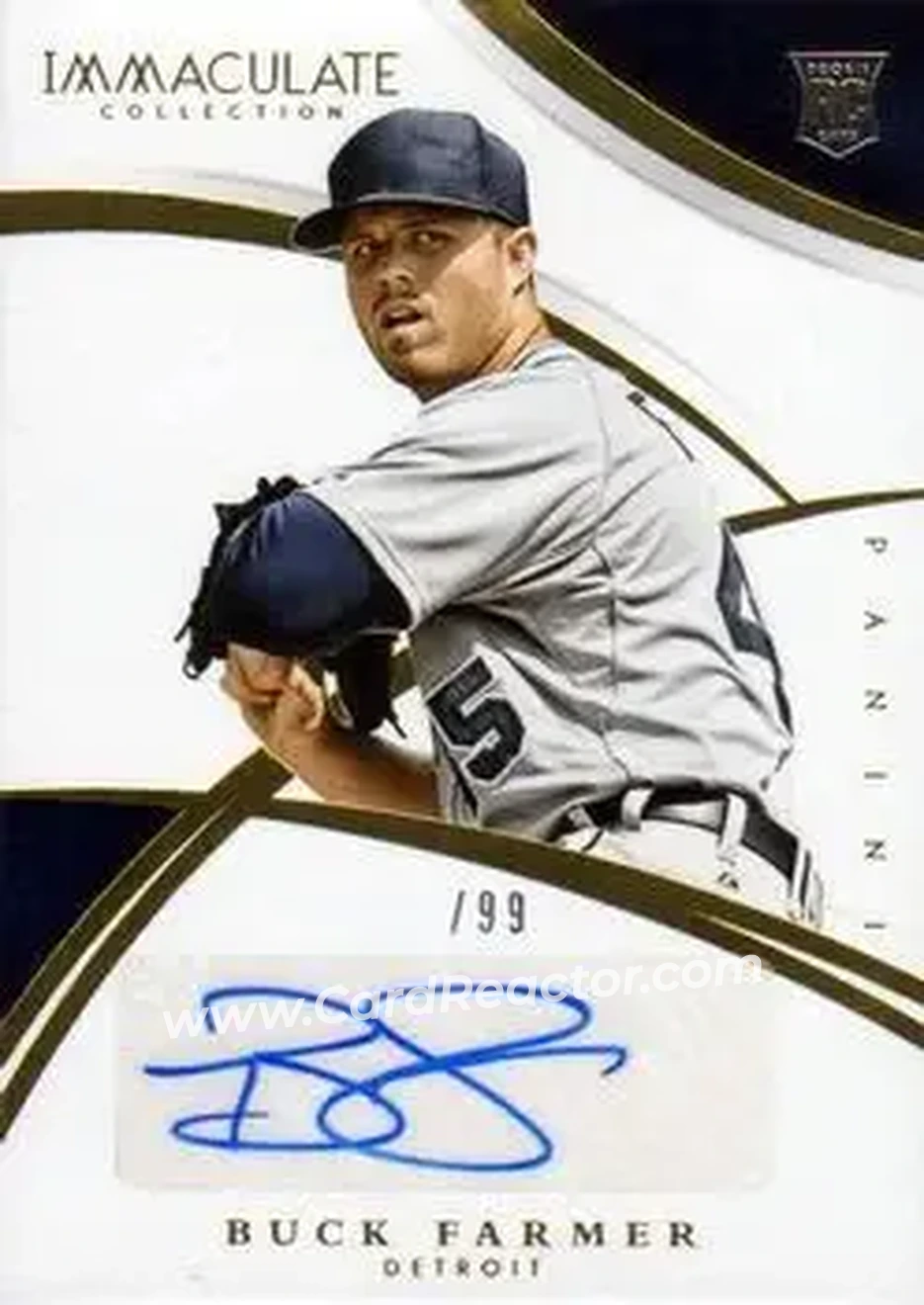 2015 Panini Immaculate Collection #142 - Buck Farmer - Detroit Tigers - Front