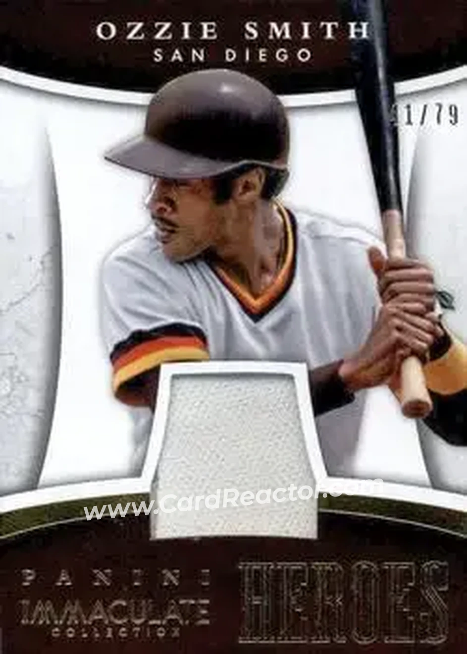 2015 Panini Immaculate Collection - Immaculate Heroes Materials #5 - Ozzie Smith - St. Louis Cardinals - Front