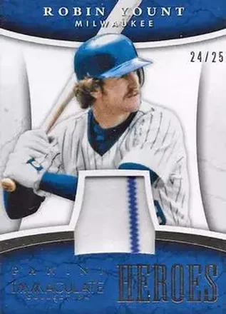 2015 Panini Immaculate Collection - Immaculate Heroes Materials #15 - Robin Yount - Milwaukee Brewers
