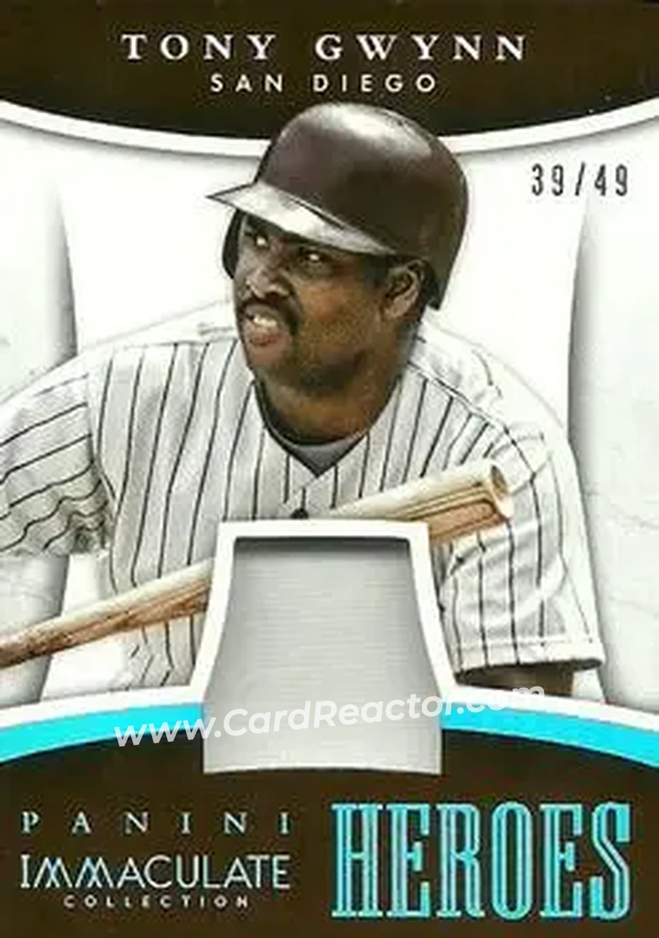 2015 Panini Immaculate Collection - Immaculate Heroes Materials Blue #16 - Tony Gwynn - San Diego Padres - Front