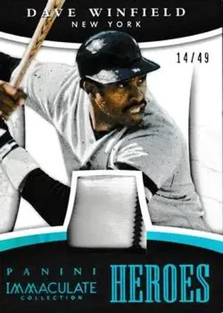2015 Panini Immaculate Collection - Immaculate Heroes Materials Blue #19 - Dave Winfield - New York Yankees