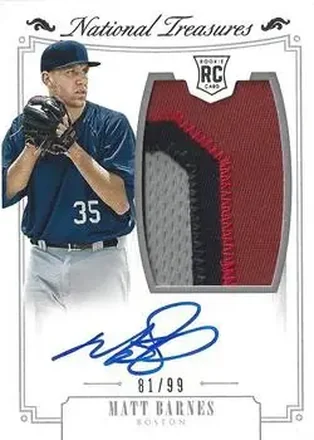 2015 Panini National Treasures #154 - Matt Barnes - Boston Red Sox