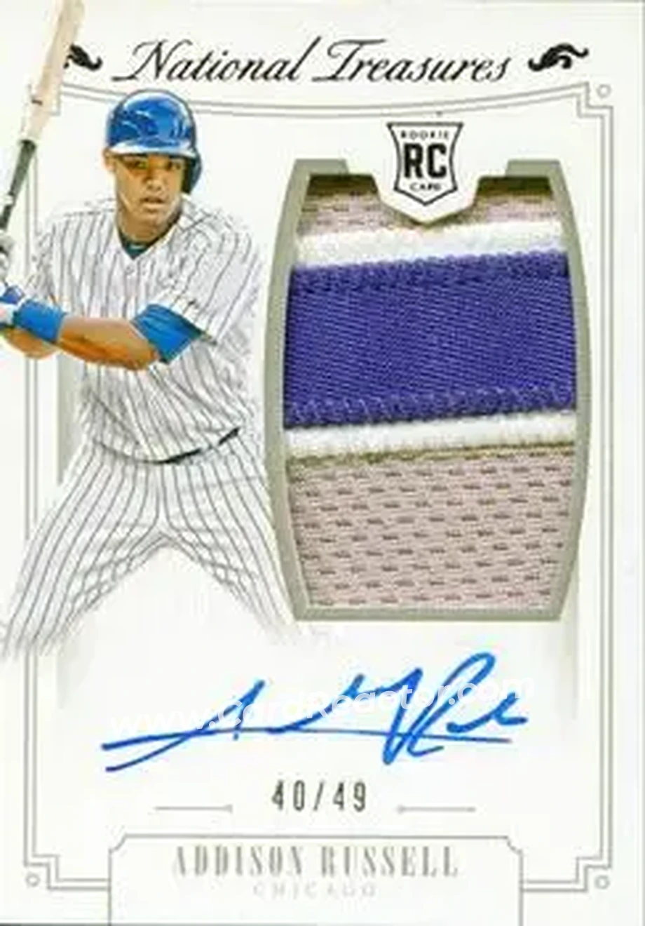 2015 Panini National Treasures #158 - Addison Russell - Chicago Cubs - Front
