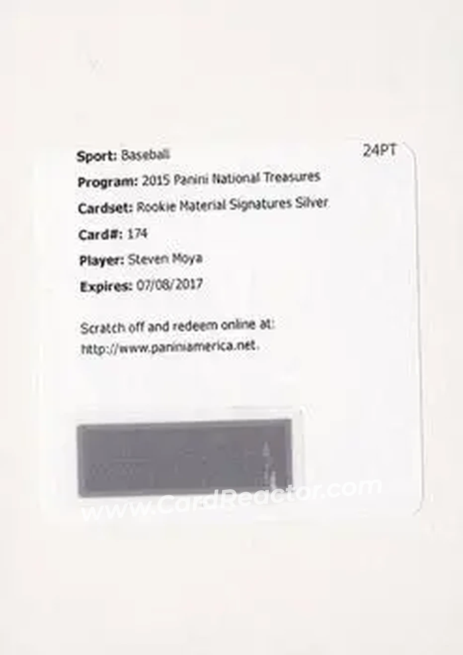2015 Panini National Treasures #174 - Steven Moya - Detroit Tigers - Front