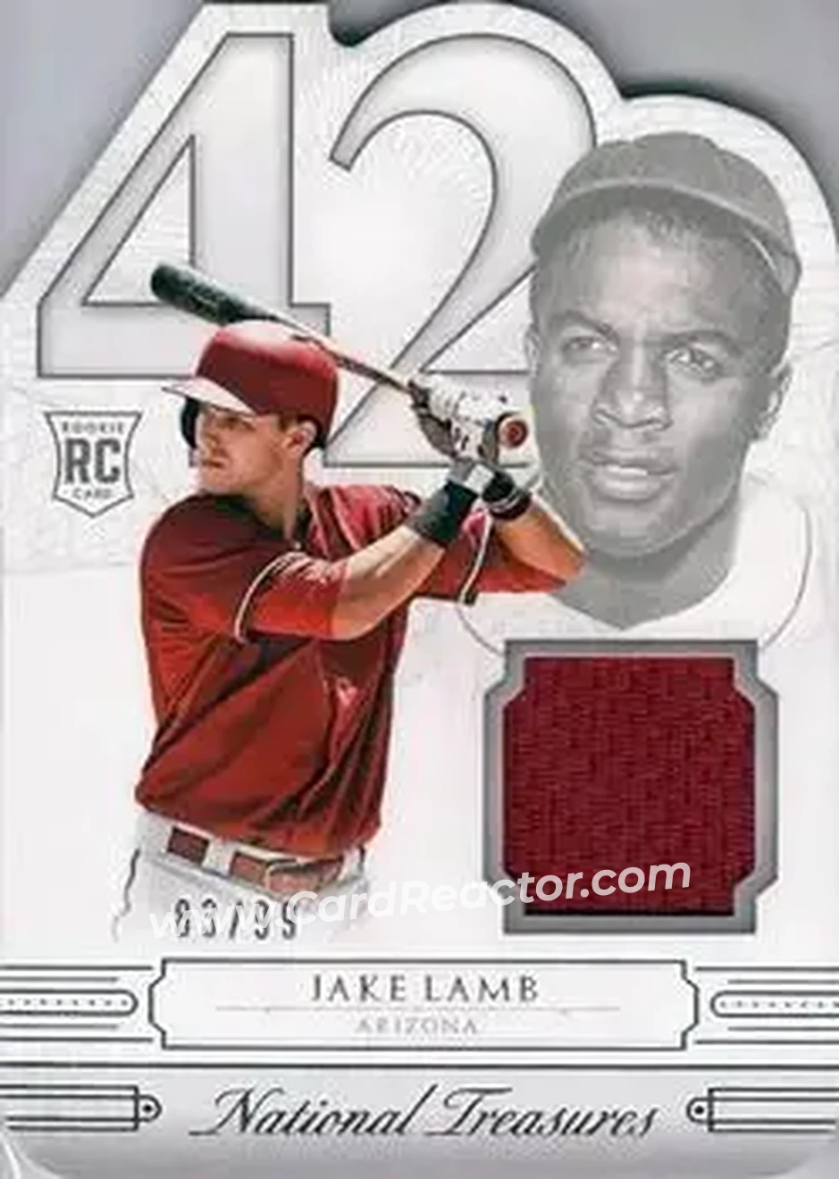 2015 Panini National Treasures - 42 Tribute #9 - Jake Lamb - Arizona Diamondbacks - Front