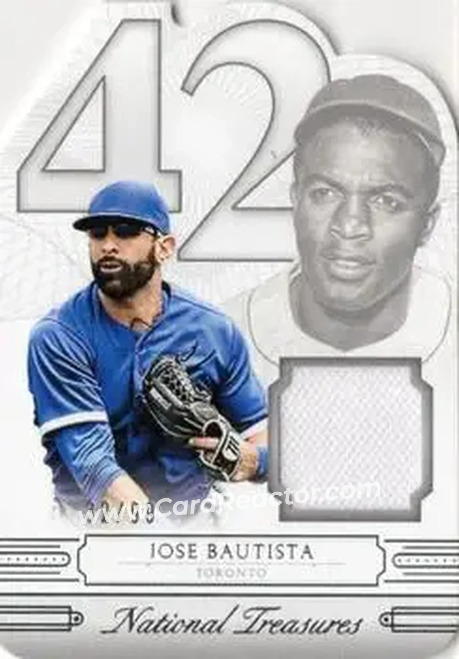 2015 Panini National Treasures - 42 Tribute #16 - Jose Bautista - Toronto Blue Jays - Front