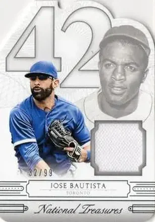 2015 Panini National Treasures - 42 Tribute #16 - Jose Bautista - Toronto Blue Jays