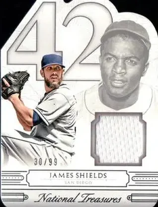 2015 Panini National Treasures - 42 Tribute #25 - James Shields - San Diego Padres