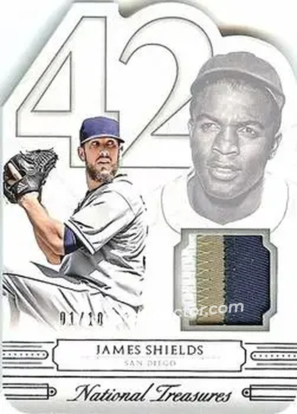 2015 Panini National Treasures - 42 Tribute Prime #25 - James Shields - San Diego Padres - Front