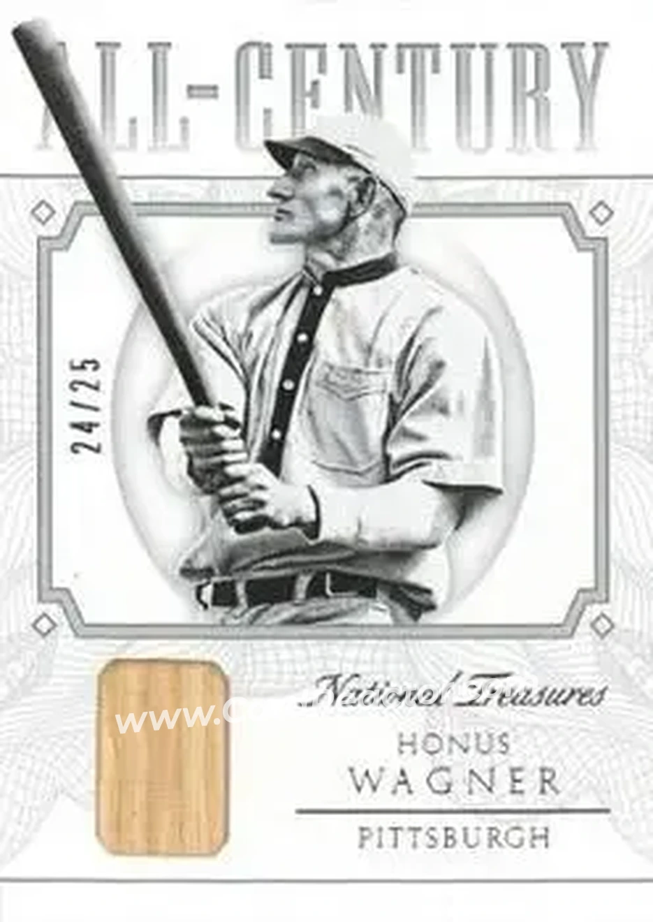 2015 Panini National Treasures - All-Century #7 - Honus Wagner - Pittsburgh Pirates - Front 2015 Panini National Treasures - All-Century #7 - Honus Wagner - Pittsburgh Pirates - Front