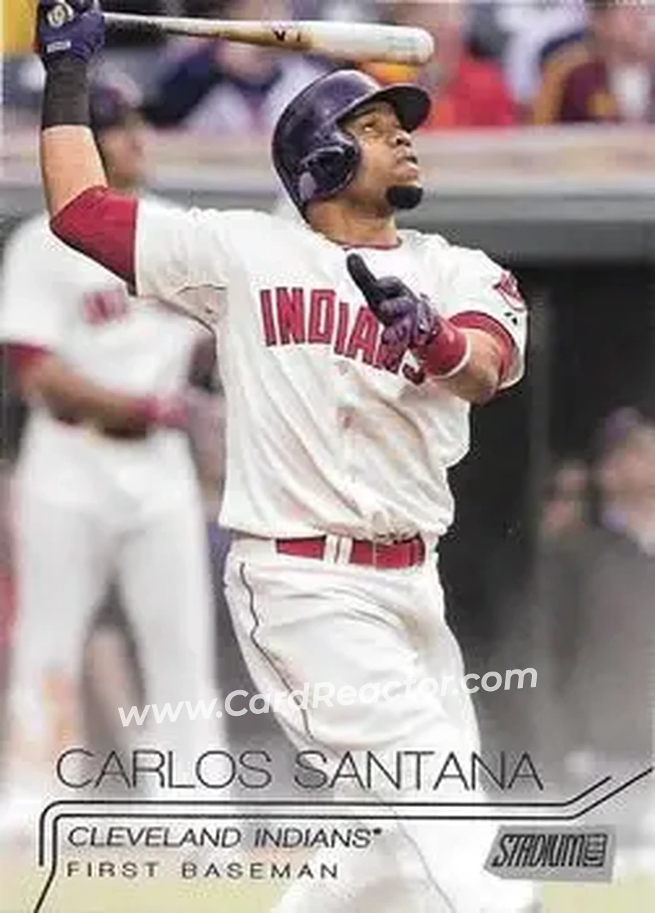 2015 Stadium Club #27 - Carlos Santana - Cleveland Indians - Front 2015 Stadium Club #27 - Carlos Santana - Cleveland Indians - Front