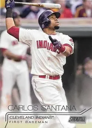 2015 Stadium Club #27 - Carlos Santana - Cleveland Indians