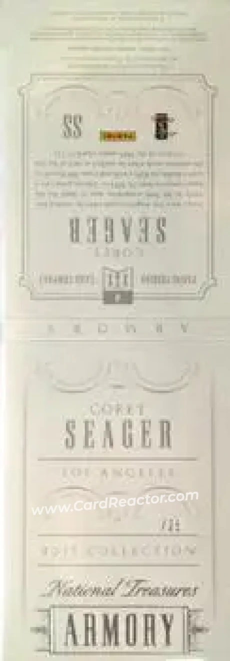 2015 Panini National Treasures - Armory Booklet #4 - Corey Seager - Los Angeles Dodgers - Back