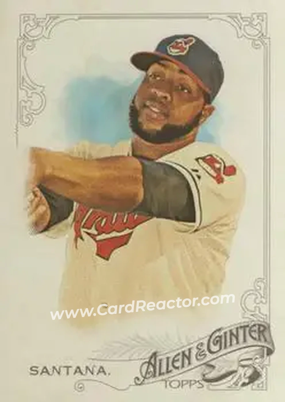 2015 Topps Allen & Ginter #11 - Carlos Santana - Cleveland Indians - Front