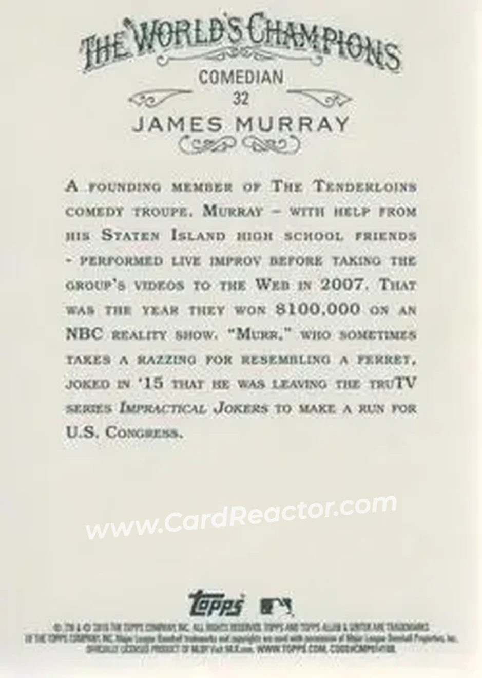 2015 Topps Allen & Ginter #32 - James Murray - Back