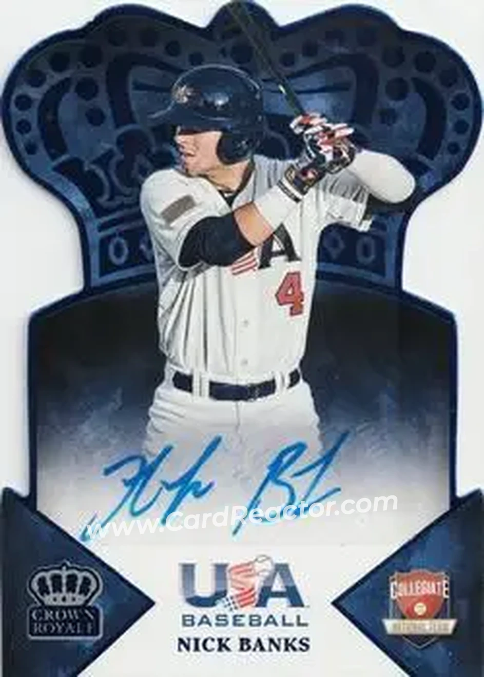 2015 Panini USA Baseball - Crown Royale Blue Signatures #1 - Nick Banks - USA