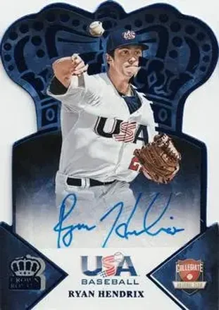 2015 Panini USA Baseball - Crown Royale Blue Signatures #9 - Ryan Hendrix - USA