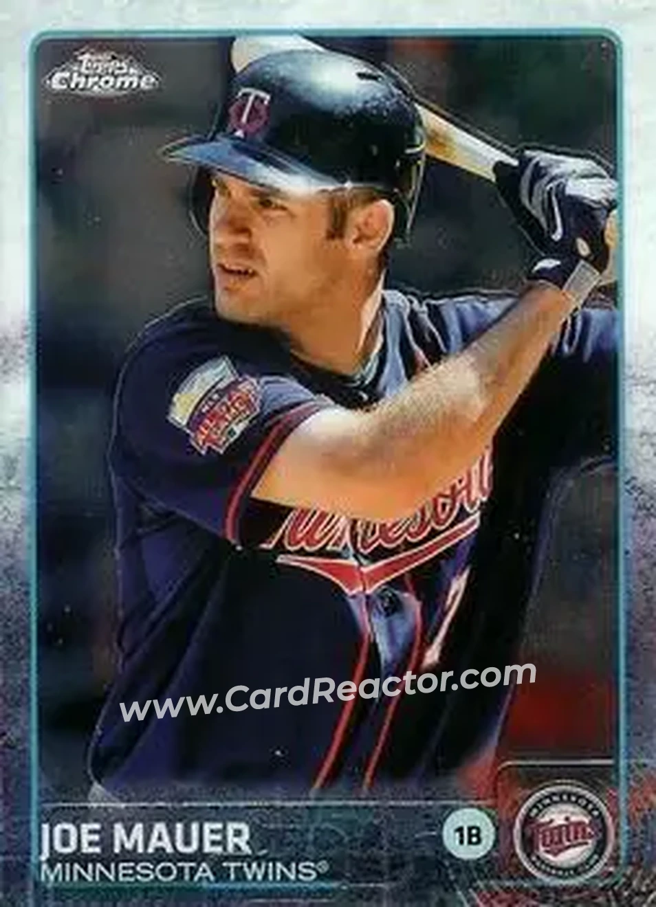 2015 Topps Chrome #4 - Joe Mauer - Minnesota Twins - Front 2015 Topps Chrome #4 - Joe Mauer - Minnesota Twins - Front