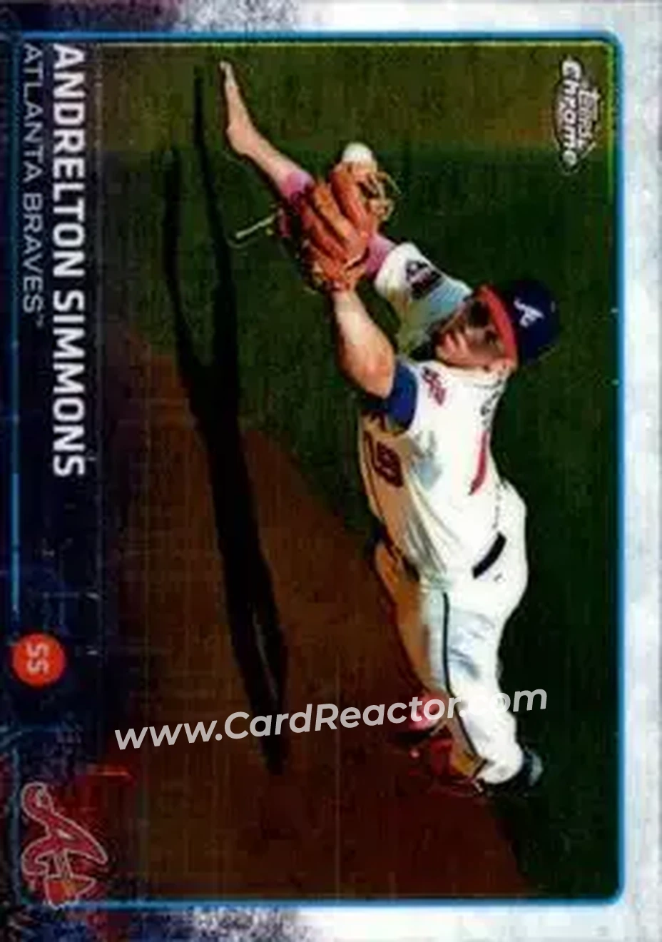 2015 Topps Chrome #9 - Andrelton Simmons - Atlanta Braves - Front 2015 Topps Chrome #9 - Andrelton Simmons - Atlanta Braves - Front