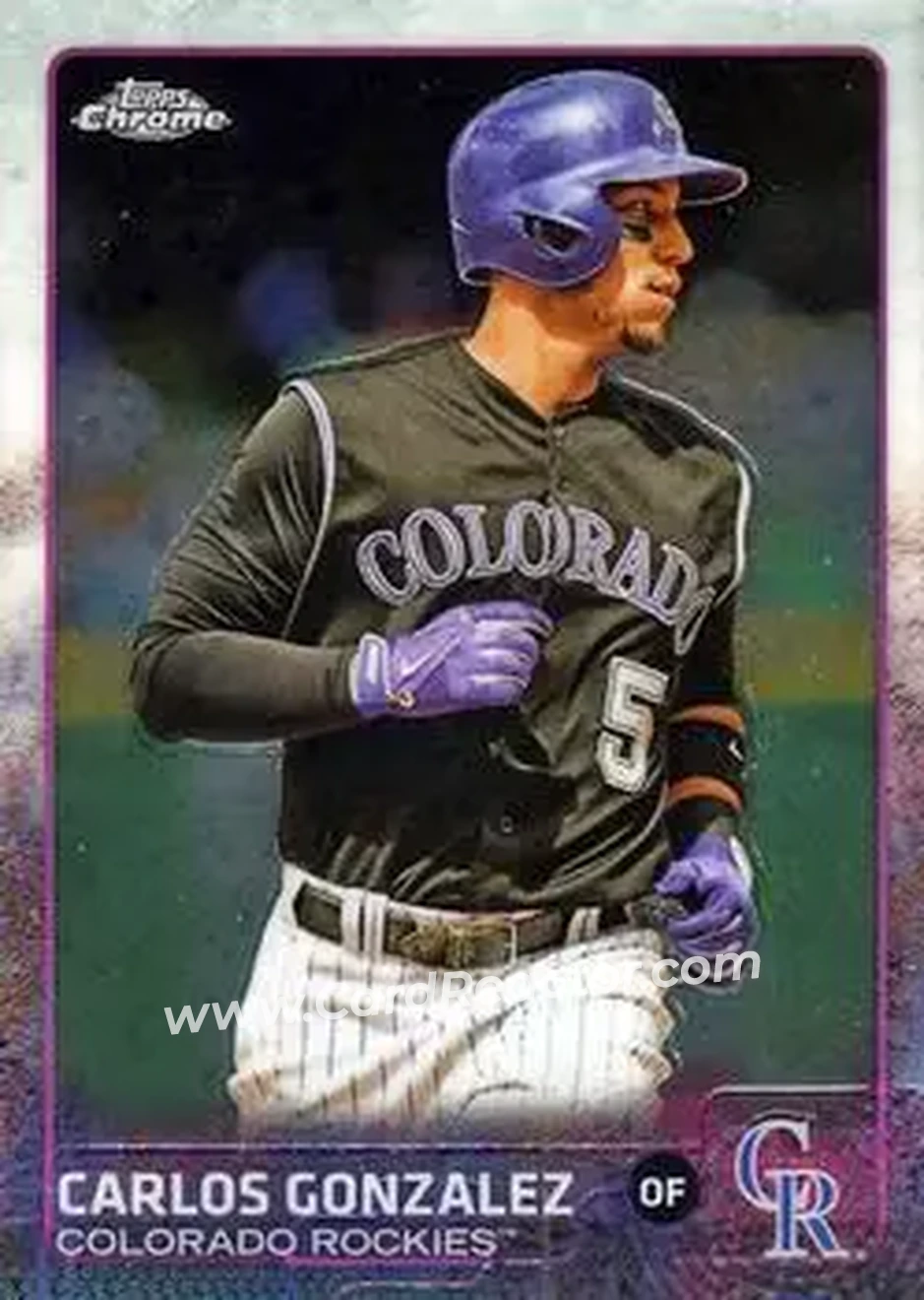2015 Topps Chrome #11 - Carlos Gonzalez - Colorado Rockies - Front 2015 Topps Chrome #11 - Carlos Gonzalez - Colorado Rockies - Front