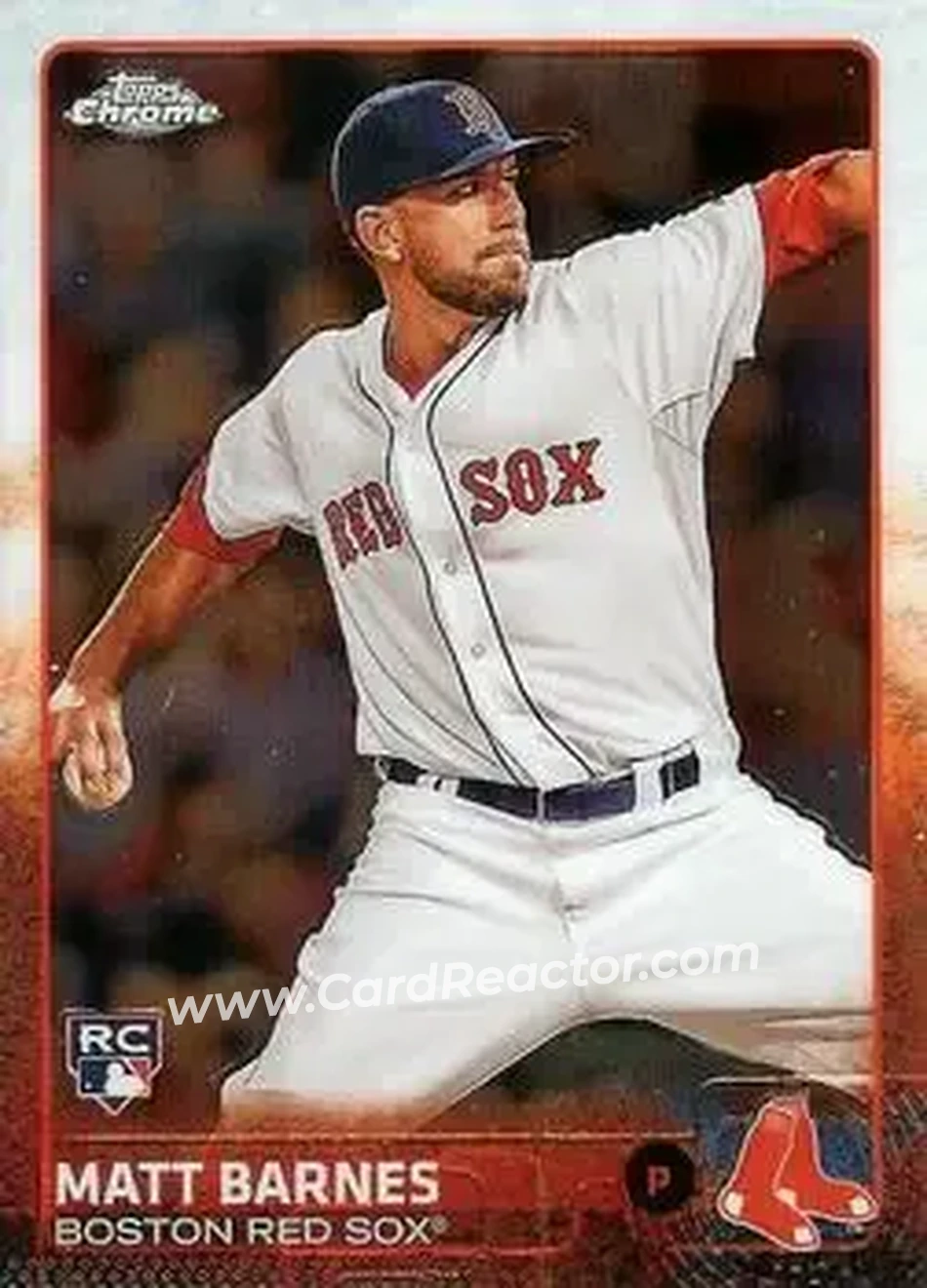 2015 Topps Chrome #21 - Matt Barnes - Boston Red Sox - Front 2015 Topps Chrome #21 - Matt Barnes - Boston Red Sox - Front