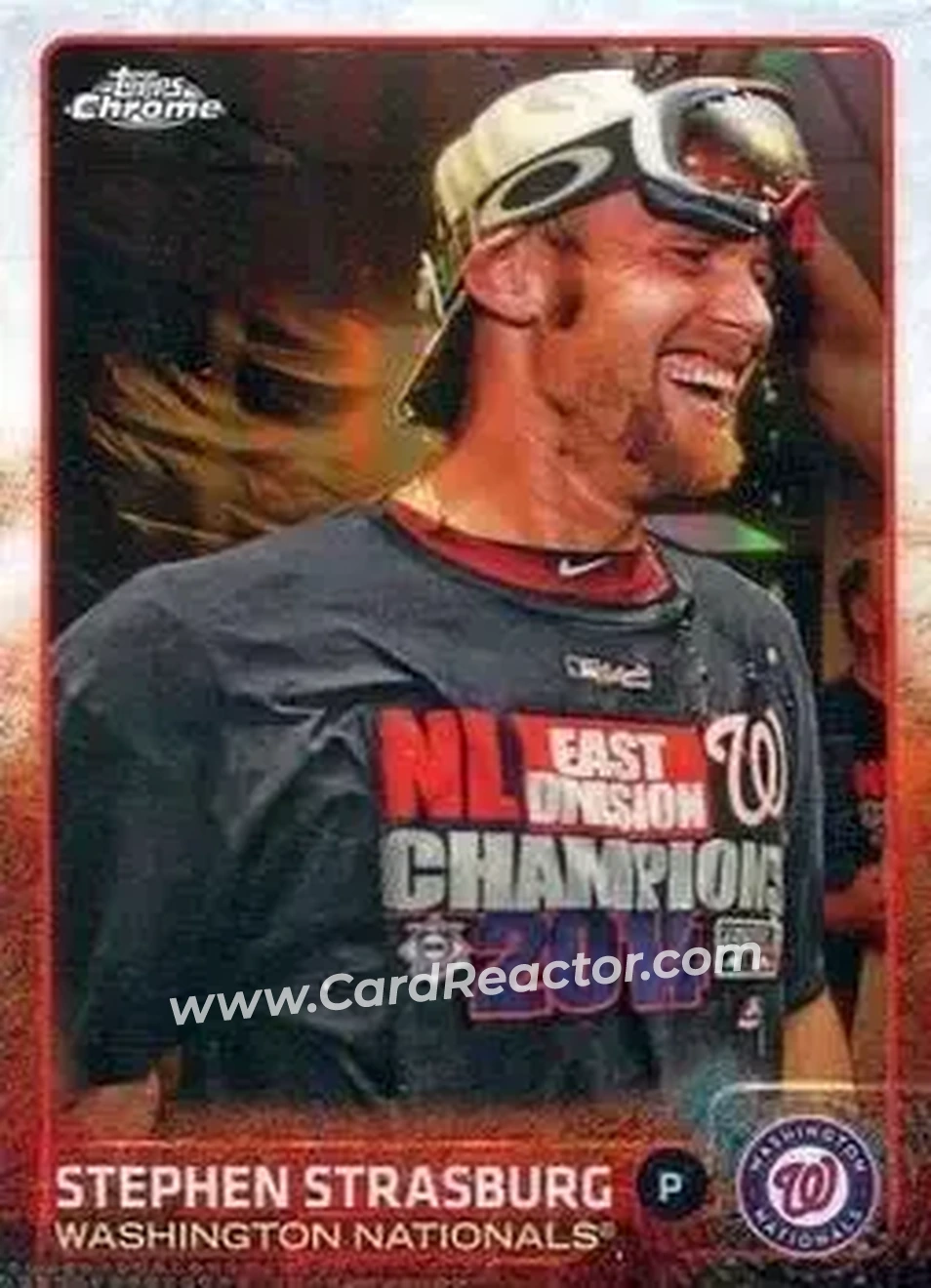 2015 Topps Chrome #23b - Stephen Strasburg - Washington Nationals - Front 2015 Topps Chrome #23b - Stephen Strasburg - Washington Nationals - Front