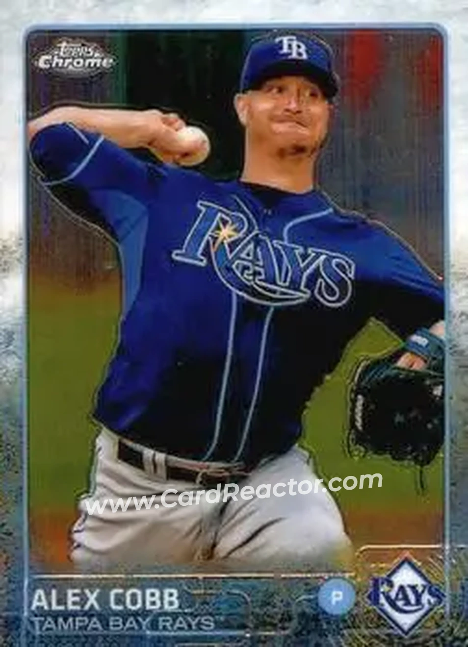 2015 Topps Chrome #33 - Alex Cobb - Tampa Bay Rays - Front 2015 Topps Chrome #33 - Alex Cobb - Tampa Bay Rays - Front