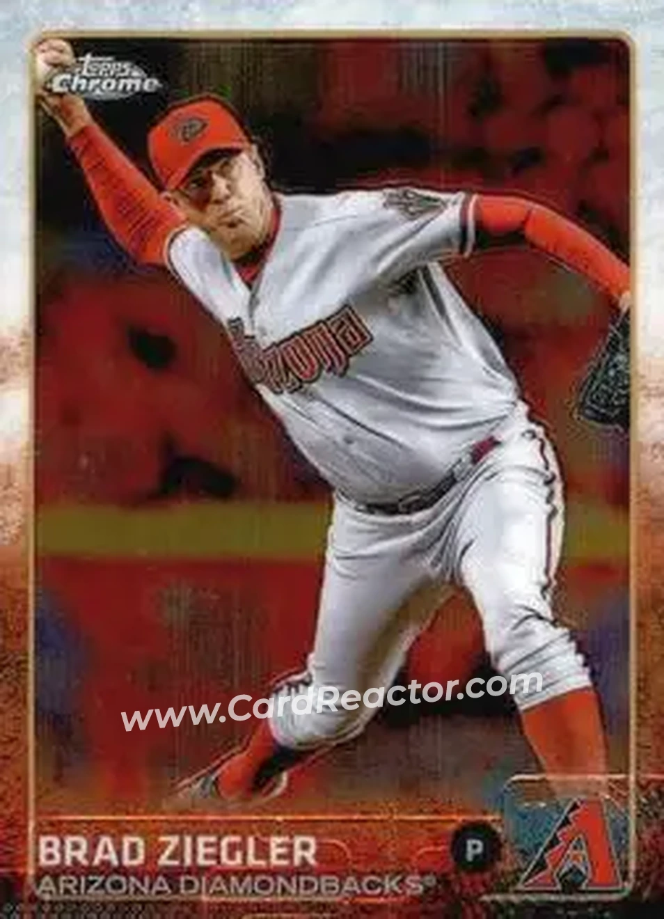2015 Topps Chrome #36 - Brad Ziegler - Arizona Diamondbacks - Front