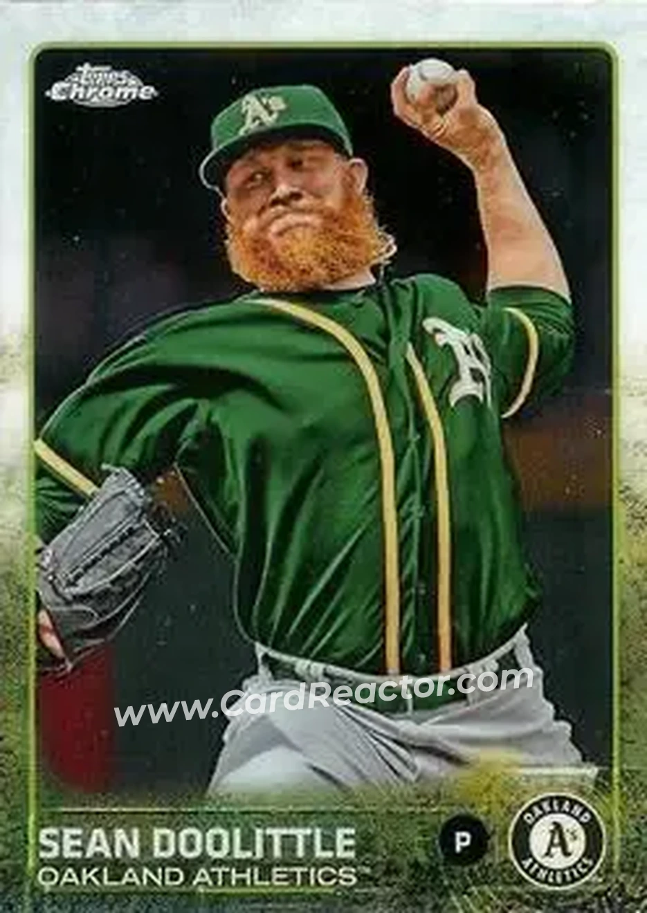 2015 Topps Chrome #41 - Sean Doolittle - Oakland Athletics - Front 2015 Topps Chrome #41 - Sean Doolittle - Oakland Athletics - Front