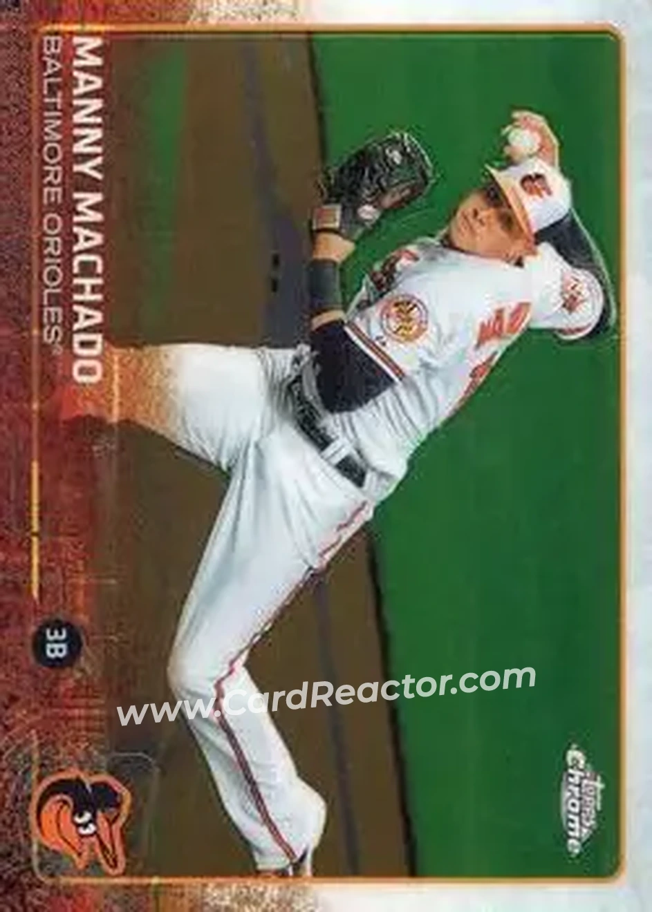 2015 Topps Chrome #42 - Manny Machado - Baltimore Orioles - Front