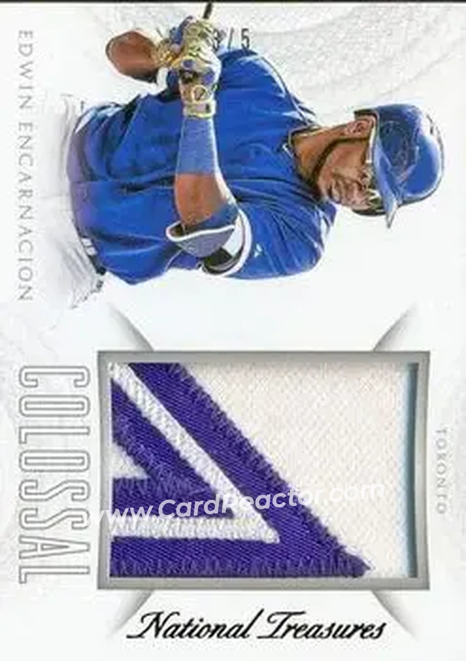 2015 Panini National Treasures - Colossal Prime Jersey Number #16 - Edwin Encarnacion - Toronto Blue Jays - Front