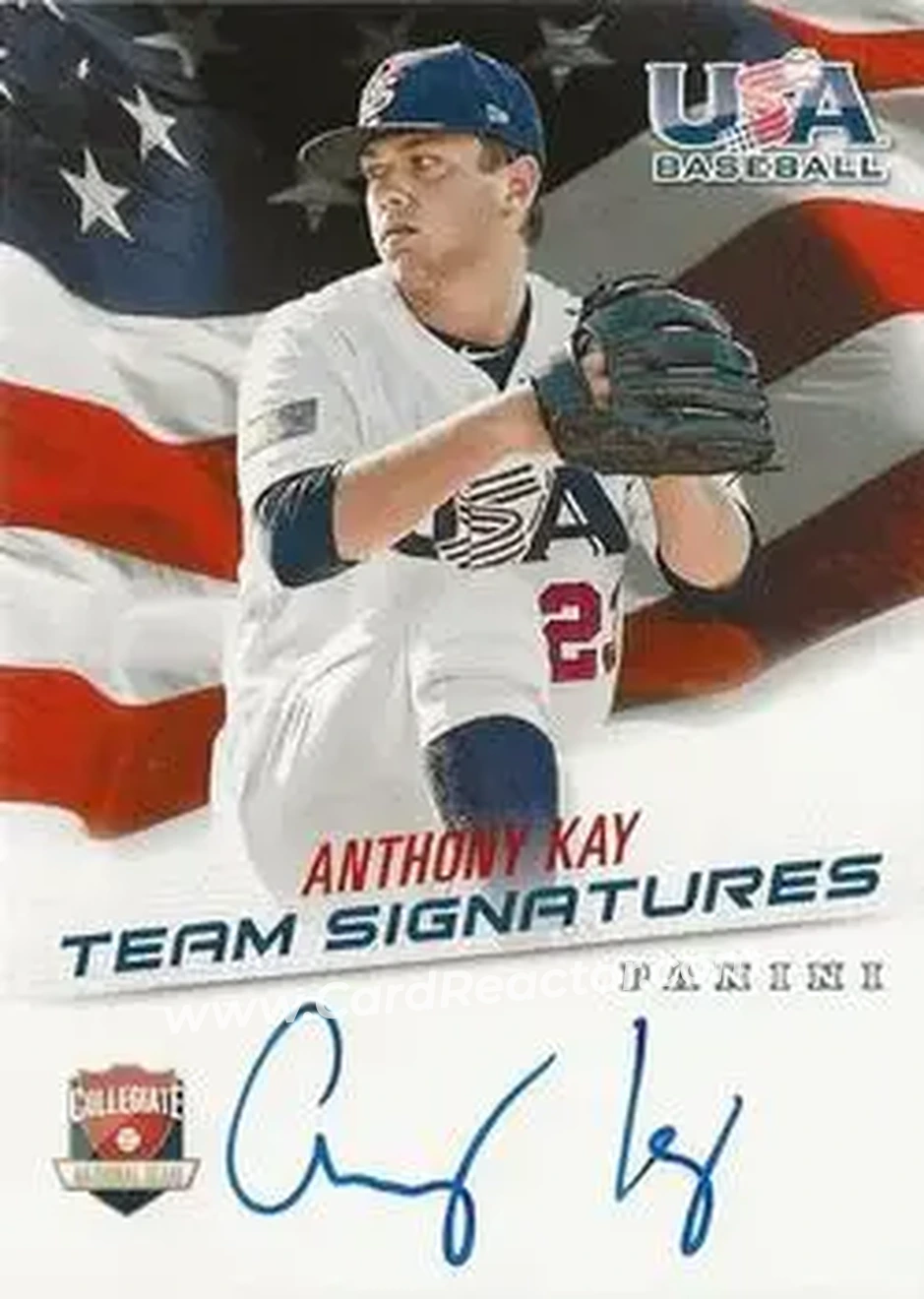 2015 Panini USA Baseball - Collegiate National Team Signatures #AK - Anthony Kay - USA - Front