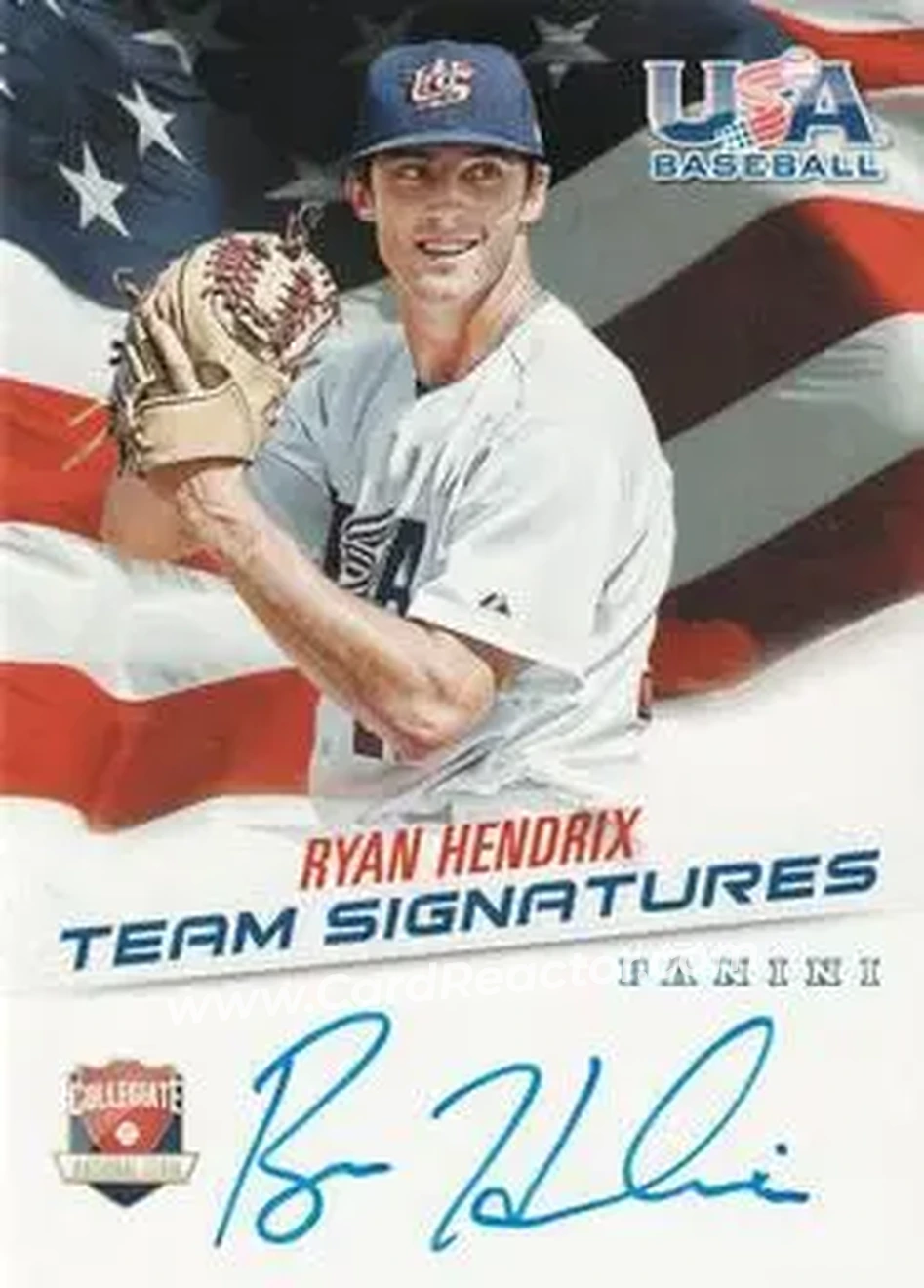 2015 Panini USA Baseball - Collegiate National Team Signatures #RH - Ryan Hendrix - USA - Front
