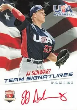 2015 Panini USA Baseball - Collegiate National Team Signatures Red Ink #JS - JJ Schwarz - USA