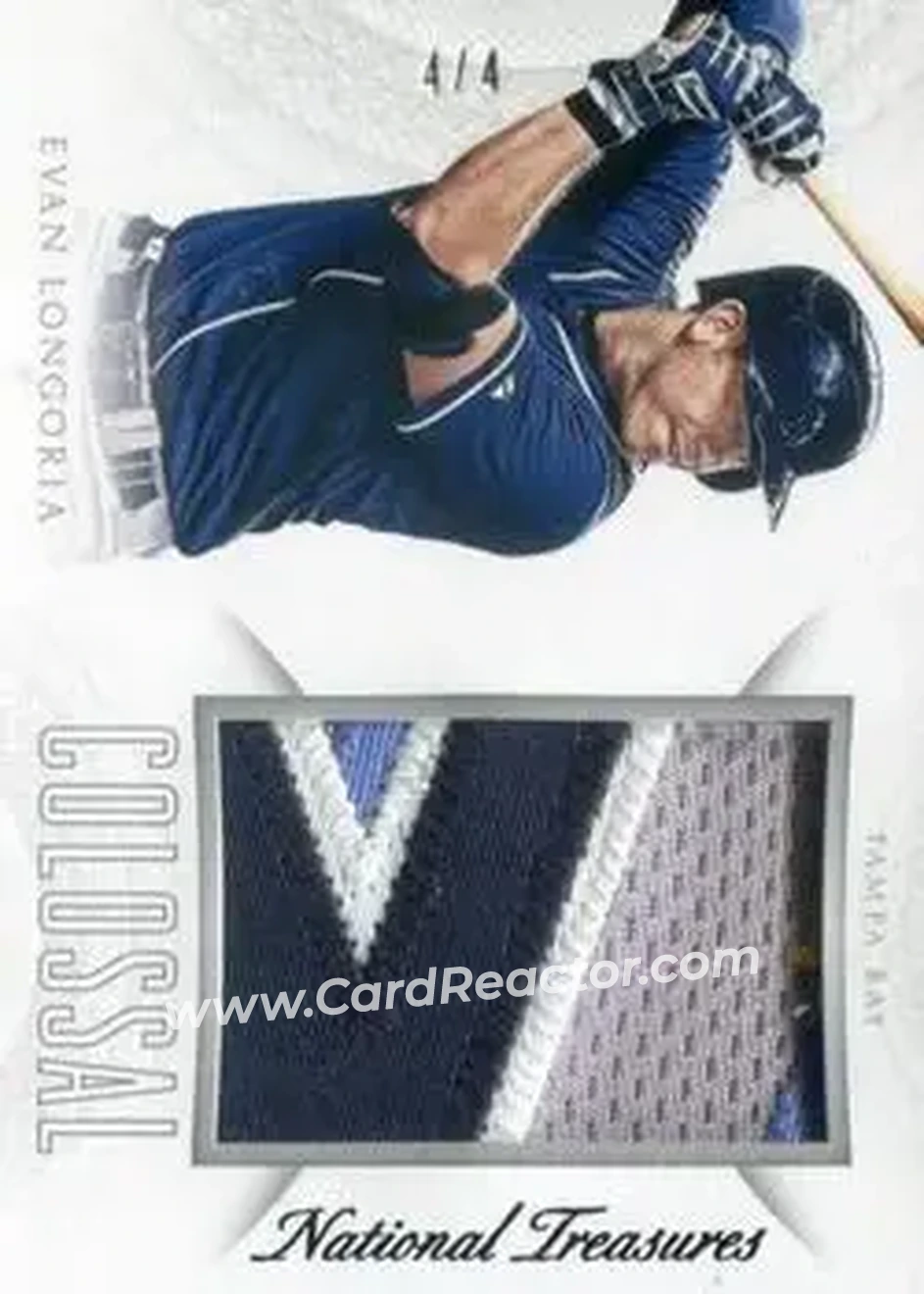 2015 Panini National Treasures - Colossal Prime Team Logo #17 - Evan Longoria - Tampa Bay Rays - Front