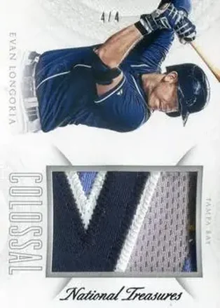 2015 Panini National Treasures - Colossal Prime Team Logo #17 - Evan Longoria - Tampa Bay Rays