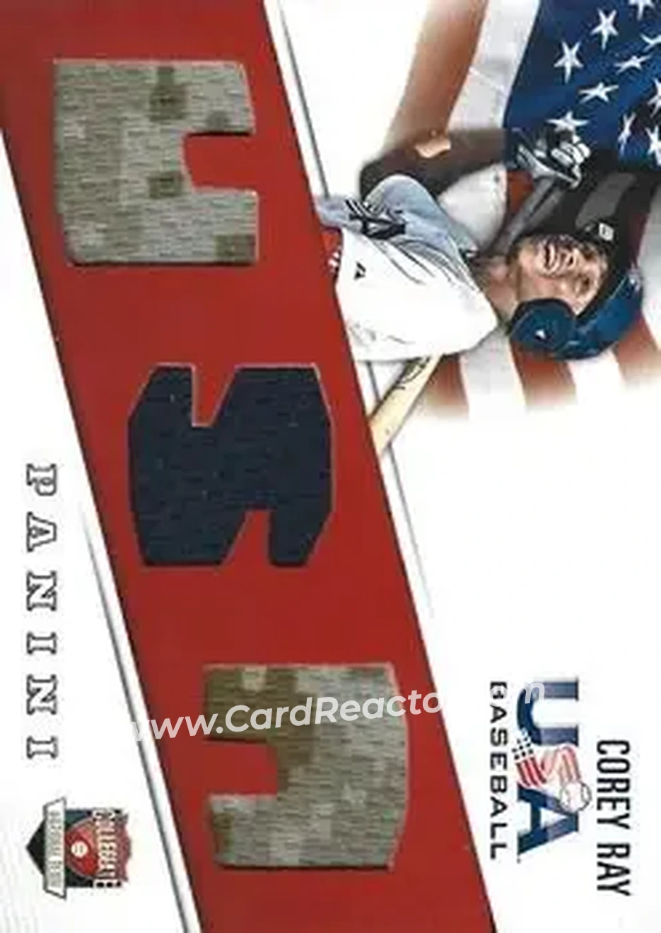2015 Panini USA Baseball - Collegiate National Team Jerseys #4 - Corey Ray - USA - Front
