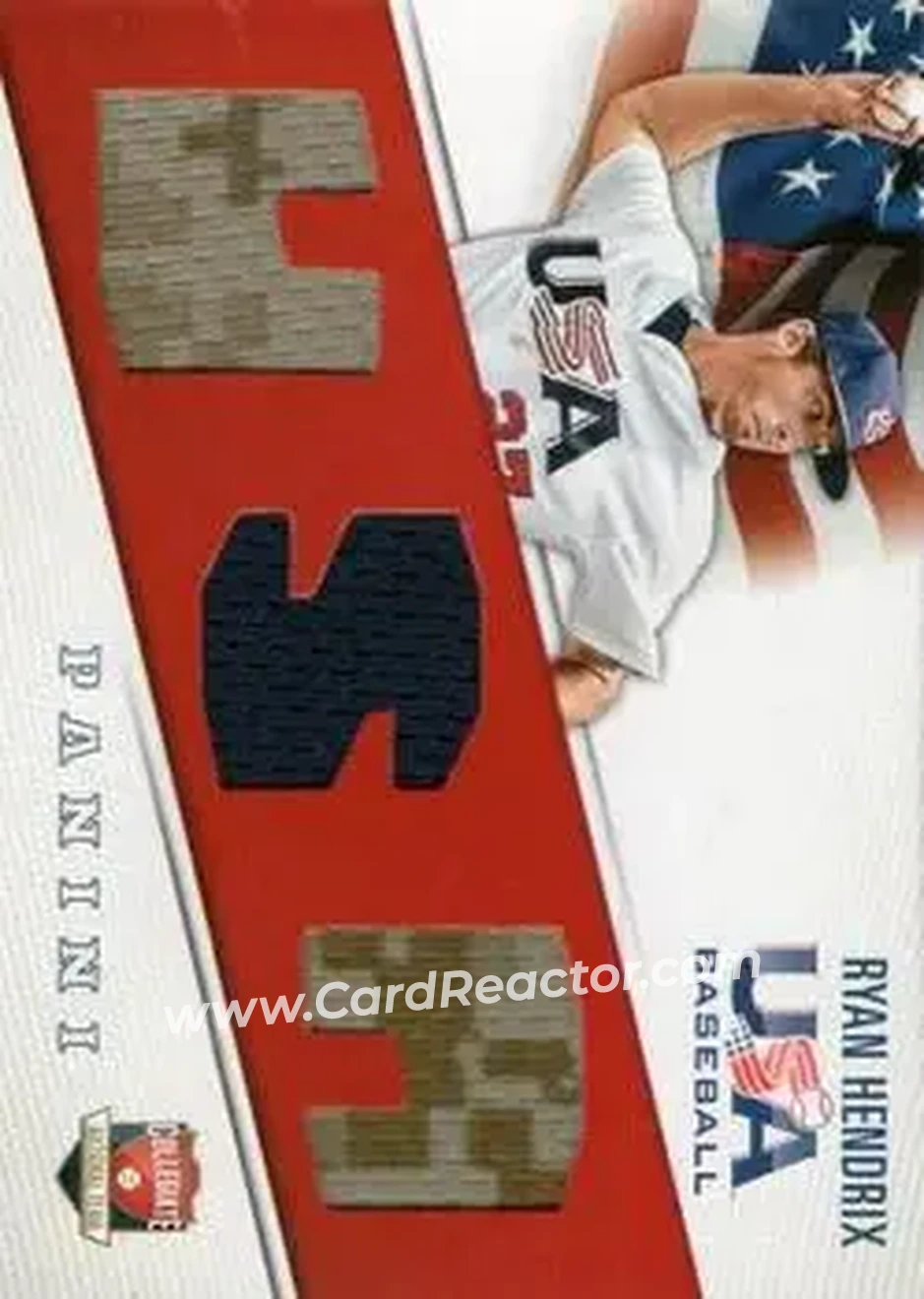 2015 Panini USA Baseball - Collegiate National Team Jerseys #9 - Ryan Hendrix - USA - Front 2015 Panini USA Baseball - Collegiate National Team Jerseys #9 - Ryan Hendrix - USA - Front