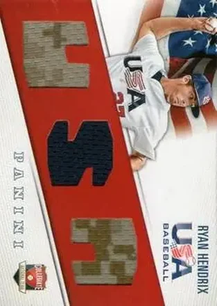 2015 Panini USA Baseball - Collegiate National Team Jerseys #9 - Ryan Hendrix - USA