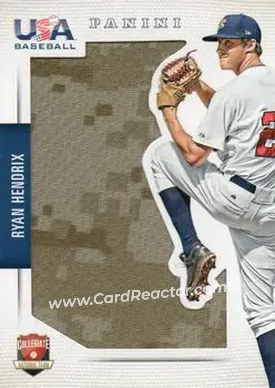2015 Panini USA Baseball - Collegiate National Team Jerseys Jumbo #9 - Ryan Hendrix - USA - Front