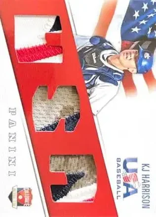 2015 Panini USA Baseball - Collegiate National Team Jerseys Prime #8 - KJ Harrison - USA