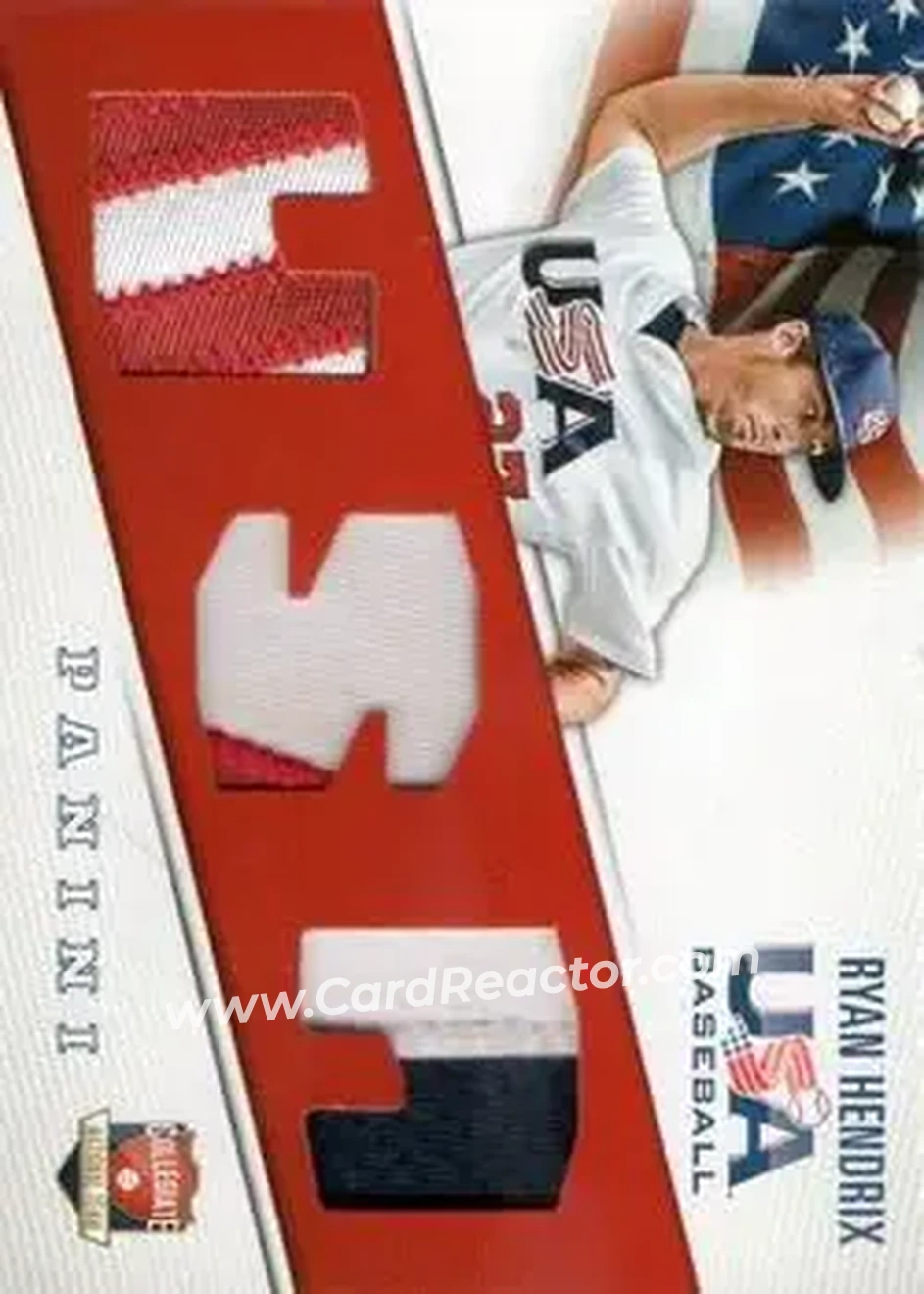 2015 Panini USA Baseball - Collegiate National Team Jerseys Prime #9 - Ryan Hendrix - USA - Front